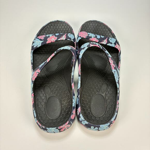 Spenco Fusion Slim Black Tropical Slide Slip On Comfort Sandals Women's Size 8 - Picture 6 of 8